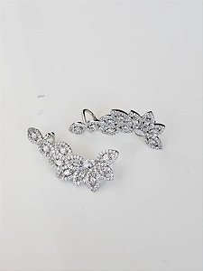Earcuff folhas prata