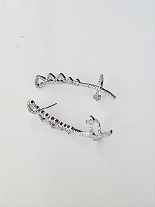Earcuff corações prata