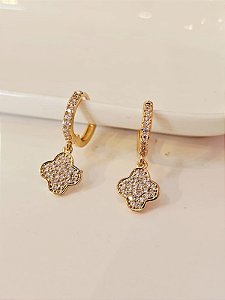 Argolinha trevo dourada