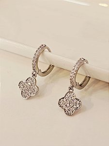 Argolinha trevo prata