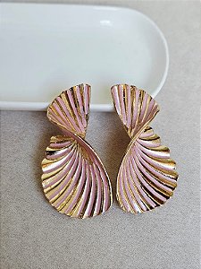 Brinco leque torcido rosinha