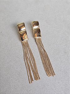 Brinco palito franja dourado