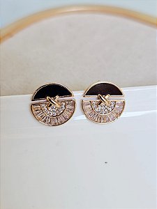 Brinco pizza inspired dourado preto