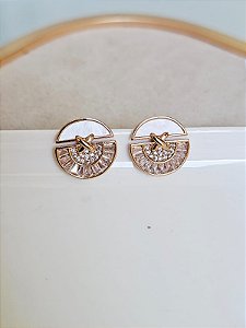 Brinco pizza inspired dourado perola