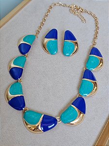 Conjunto resinado azul