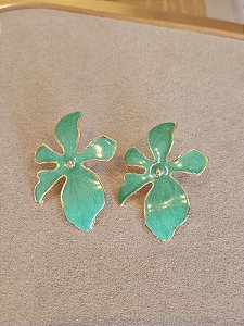 Brinco flor verde