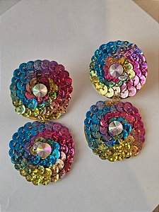 Brinco infinito de lantejoula colorida