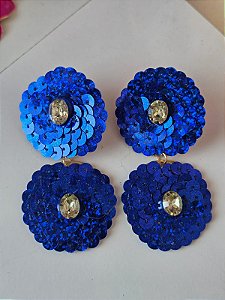 Brinco infinito de lantejoula azul bic