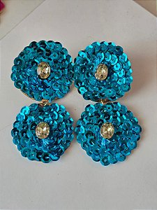 Brinco infinito de lantejoula azul