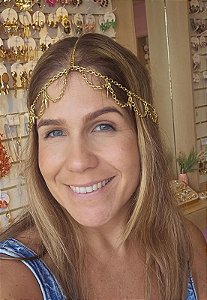 Headpiece ondas dourado
