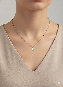 Colar inicial G corrente bolinha