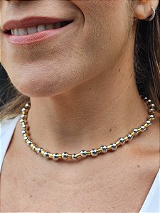 Colar esferas mix de banhos