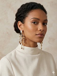 Brinco mosaico tons marrons