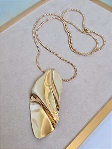 Colar longo folha