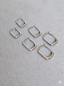 Trio de argola lisa prata