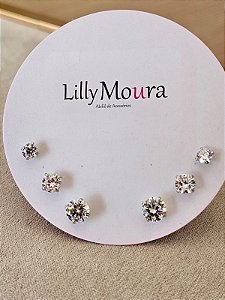 Trio de pontos de luz prata