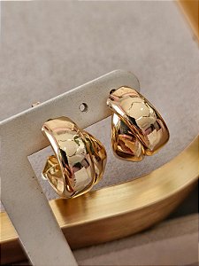 Argola fio duplo dourada