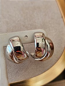 Argola fio duplo prata