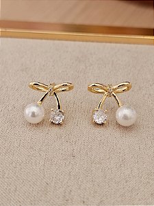 Brinco lacinho dourado