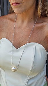 Colar Paulinha pérola prata