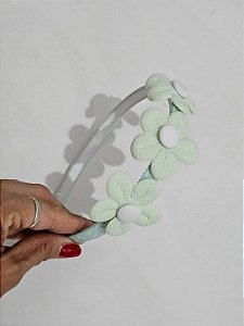Tiara margaridas verde