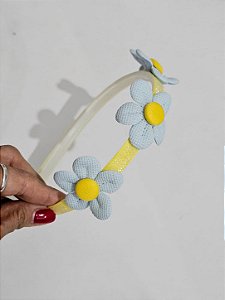 Tiara margaridas amarela