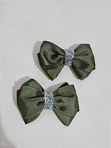 Dupla de lacinho verde musgo