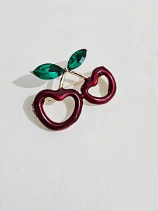 Broche resinado cereja