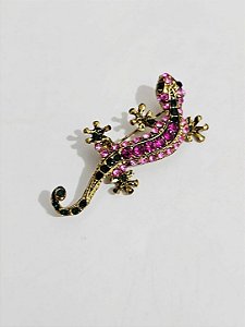 Broche lagarto rosa