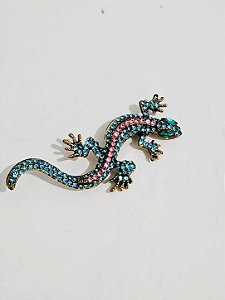 Broche lagarto azul