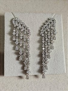 Earcuff cascata folheado prata