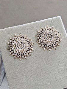 Brinco pipoca folheada dourado