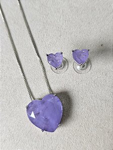 Conjunto coração lavanda