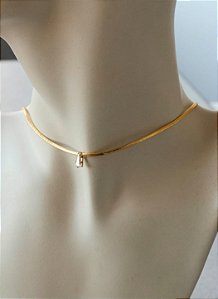 Choker dourada ponto de luz