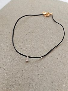 Choker preta ponto de luz