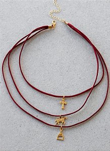 Mix de colares courinho vermelho