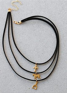 Mix de colares courinho preto