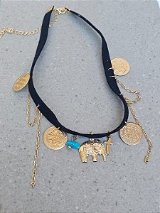 Choker boho preta