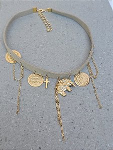 Choker boho bege