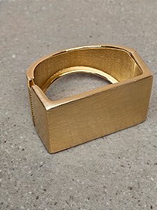 Bracelete articulado quadrado fosco dourado
