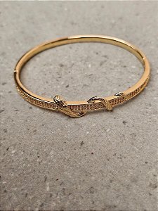 Bracelete slin serpente dourada