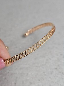 Bracelete fino corretaria dourada