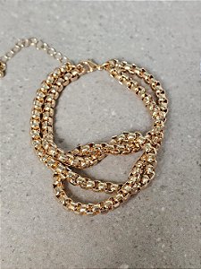 Pulseira veneziana entrelaçada dourada