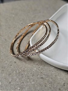Kit 3 pulseiras strass