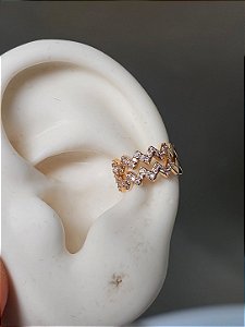 Piercing fake chevron dourado