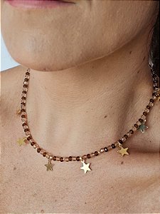 Colar cristais com estrelas