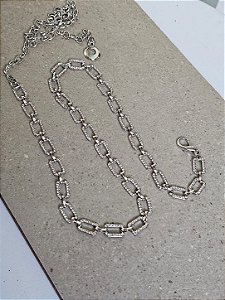 Cinto baguete strass prata