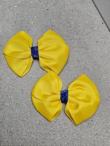 Laço duplo amarelo e azul Brasil