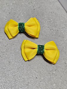 Laço duplo amarelo e verde Brasil