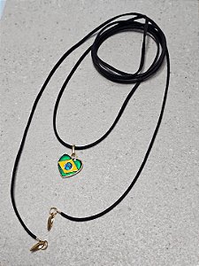 Choker amarração coração brasileiro preto
